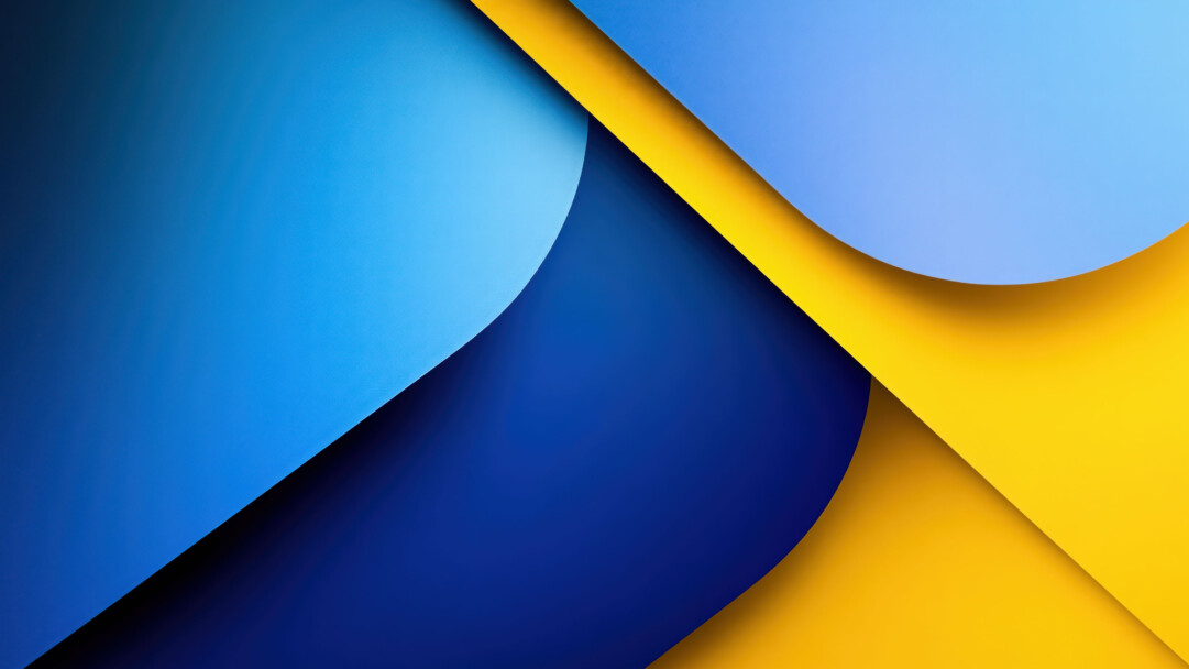Abstract Blue Yellow Layers 4K Wallpaper