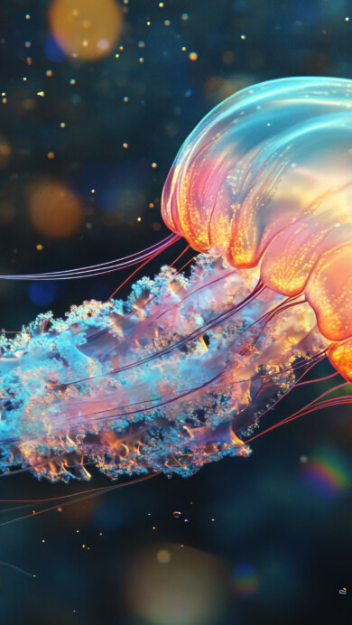 Close Up Glowing Jellyfish 4K Wallpaper