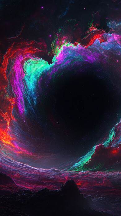 A stunning 4K wallpaper featuring a cosmic abyss with glowing astral clouds. Ethereal wisps of light swirl through the vast expanse, radiating an otherworldly glow against the deep space backdrop, creating a mesmerizing celestial scene.