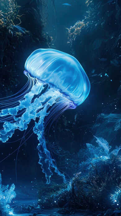 Dreamy Underwater Jellyfish 4K Wallpaper