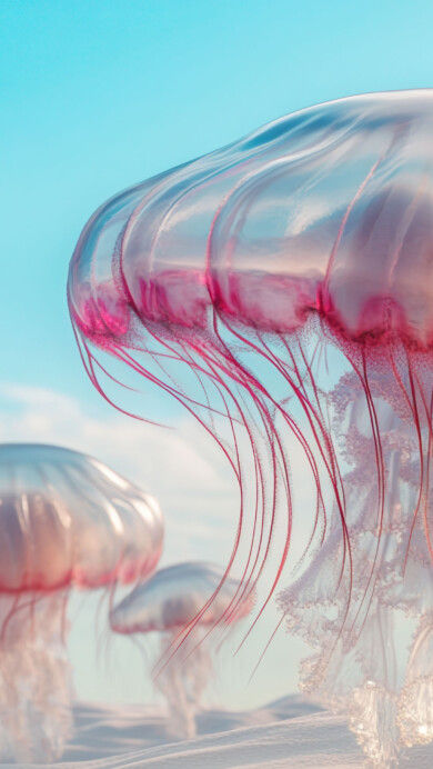 Floating Giant Jellyfish 4K Wallpaper