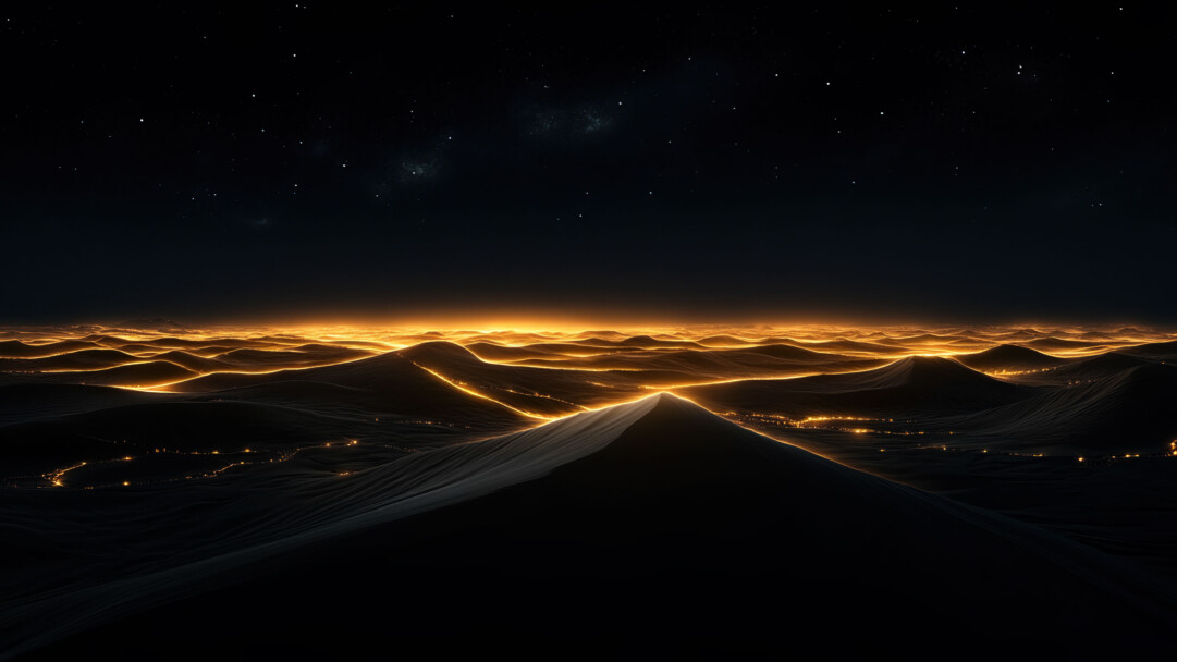 Illuminated Sand Dunes 4K Wallpaper