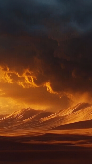 Stormy Desert 4K Wallpaper
