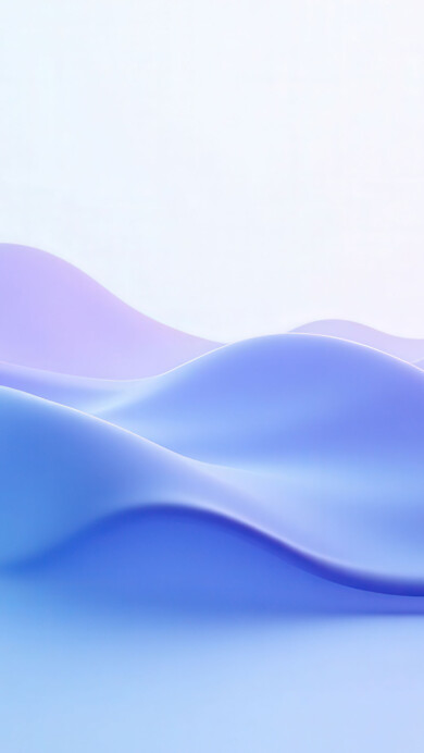 A mesmerizing 4K wallpaper featuring abstract soft waves in shades of blue and purple. Gentle curves flow seamlessly, creating a tranquil and fluid motion. The smooth gradient and ethereal glow evoke a sense of serenity and modern elegance.