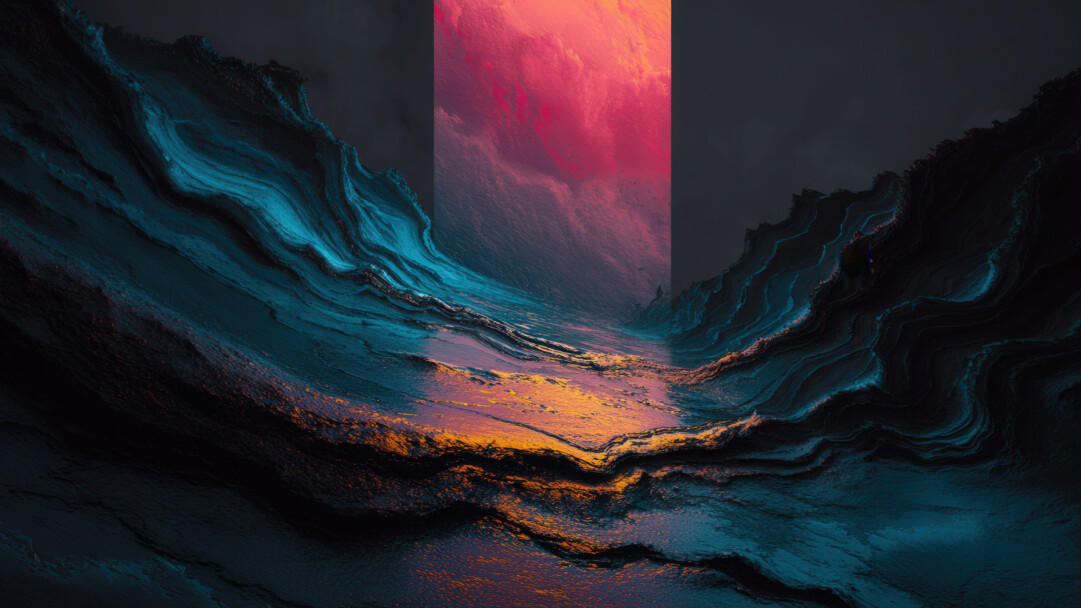 Abstract Textured Artwork Vibrant Dark Color Contrast