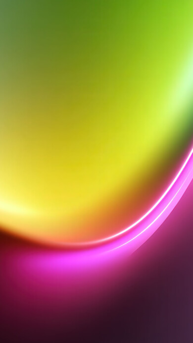 An abstract soft glow ripple of vibrant colors, featuring luminous waves of green, yellow, and magenta, creating a captivating and fluid visual against a transitioning dark background.