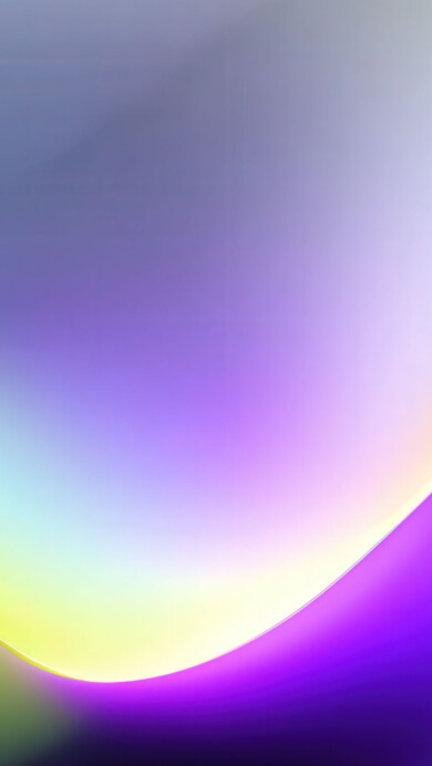A vibrant 4K wallpaper showcasing a luminous, flowing wave shape cutting across a gradient background of blues, purples, and greens. The glowing curve transitions from vivid yellow-green and pale blue to bright magenta, creating a sharp, energetic line that contrasts with the smoothly blended background colors.
