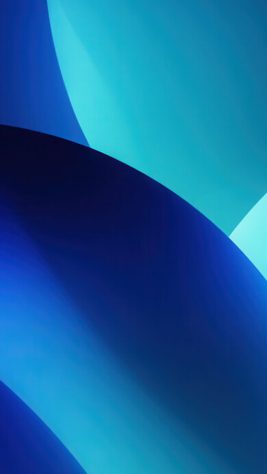 A serene 4K wallpaper showcasing abstract flowing curves in a gradient of deep blue and aqua. The smooth, undulating layers transition from rich indigo to luminous teal, creating a tranquil and immersive sense of depth.