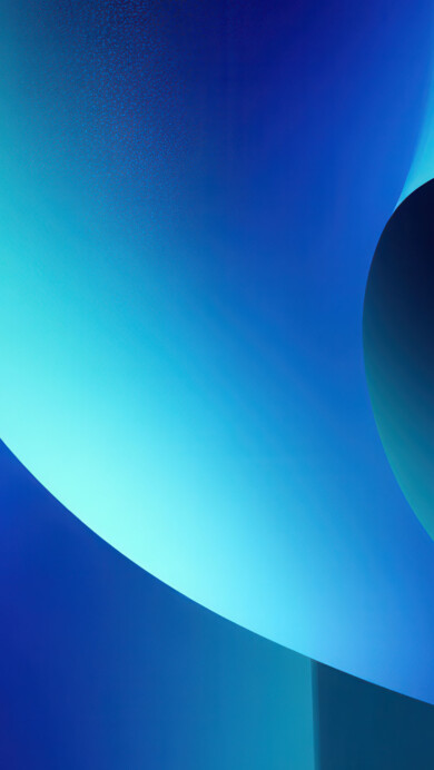 An immersive 4K wallpaper presents an abstract composition of gracefully unfolding planes in a tranquil gradient of deep blues and vibrant teals. The dramatic interplay of luminous highlights and deep, velvety shadows on these smooth surfaces evokes a sense of profound depth and elegant, fluid movement.