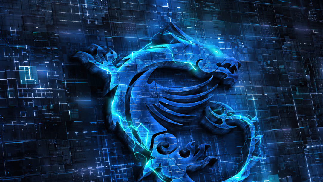 A futuristic 4K wallpaper showcasing a prominent, stylized blue dragon logo against a dark, intricate digital circuitry backdrop. Its bold outlines glow with electric blue energy, illuminating the deep blue and black geometric grid, conveying a sense of cutting-edge power and dynamic vision.