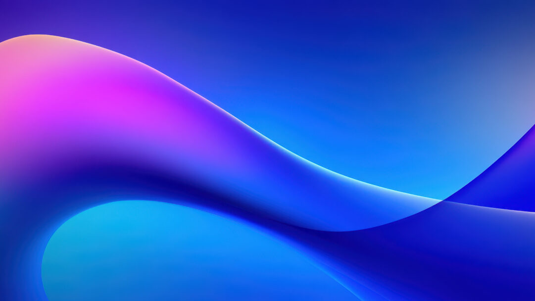A breathtaking 4K wallpaper presents a dynamic composition of undulating blue and purple gradient curves, a prime example of vivid digital art. The smooth, ethereal transitions from deep indigo to bright magenta and turquoise create an illusion of soft, glowing movement across the entire frame.