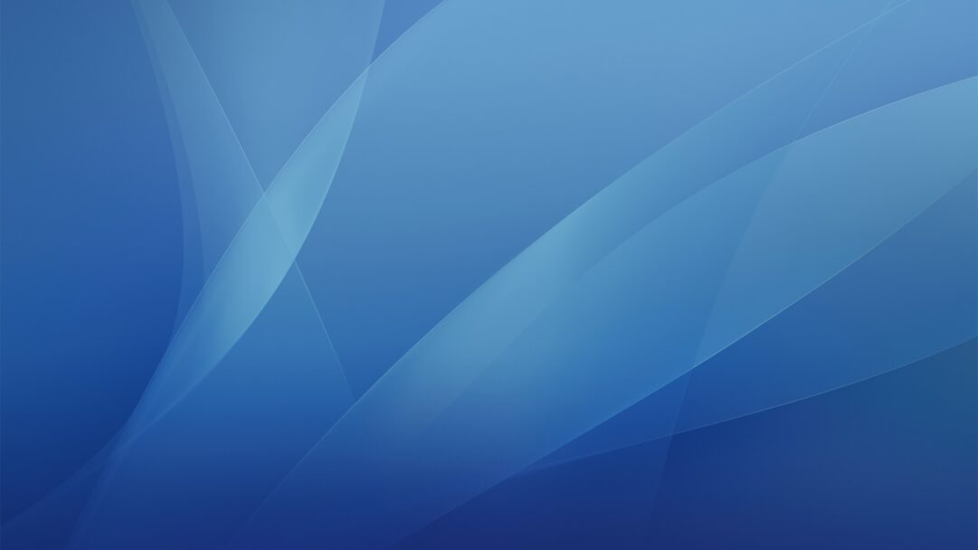 An iconic 4K wallpaper showcasing an abstract composition of flowing aqua and deep blue gradients, deeply evocative of the OS X Tiger interface. Translucent, luminous curves subtly overlap throughout the design, creating a serene and modern visual depth with its smooth, glass-like textures.