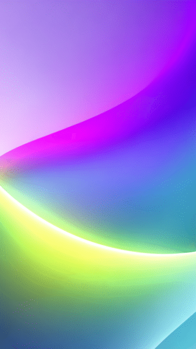 A mesmerizing 4K wallpaper presents an abstract digital art composition featuring smooth, wavy gradient colors. These vibrant hues transition fluidly from bright yellow and magenta to deep blue and light cyan, illuminating the flowing forms with a soft, energetic glow.