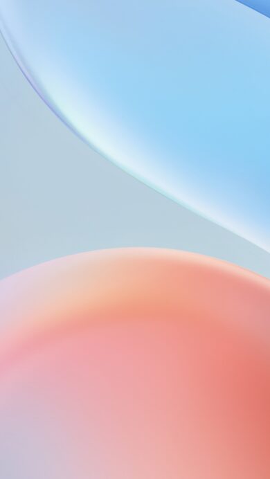 A captivating 4K wallpaper showcasing abstract wavy curves rendered in soft blue and orange gradients, creating a fluid and ethereal background. Subtle light reflections along the translucent edges of the curves enhance the smooth, dreamlike interplay of color and depth.