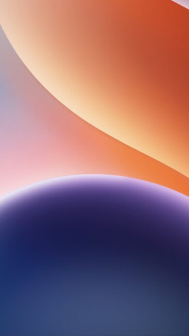 A captivating 4K wallpaper features fluid abstract waves, gracefully transitioning through a vibrant gradient of blue, orange, and purple hues. The interplay of soft light and seamless color shifts creates a dynamic yet serene visual flow, evoking a sense of calm and modern elegance.